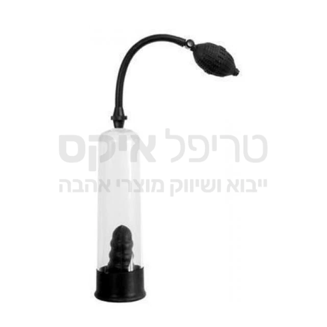 משאבה פשוטה וזולה להגדלה ועיבוי של איבר הגבר (פין)  בעל סליב פלסטי קשיח וגומי להתאמה לגודל האיבר. למוצר ידית פמפום עשוייה גומי יצוק וכפתור לשחרור מהיר. פשוט וקל!